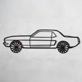 WONDERWALL 'L’Atelier Fun Collection' 1964 Ford Mustang Wall Art – Classic Steel Silhouette with Spinning Wheels-KAFMEKA025