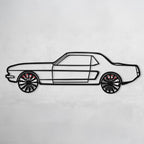WONDERWALL 'L’Atelier Fun Collection' 1964 Ford Mustang Wall Art – Classic Steel Silhouette with Spinning Wheels-KAFMEKA025