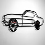 WONDERWALL 'L’Atelier Fun Collection' 1964 Ford Mustang Wall Art – Classic Steel Silhouette with Spinning Wheels-KAFMEKA025