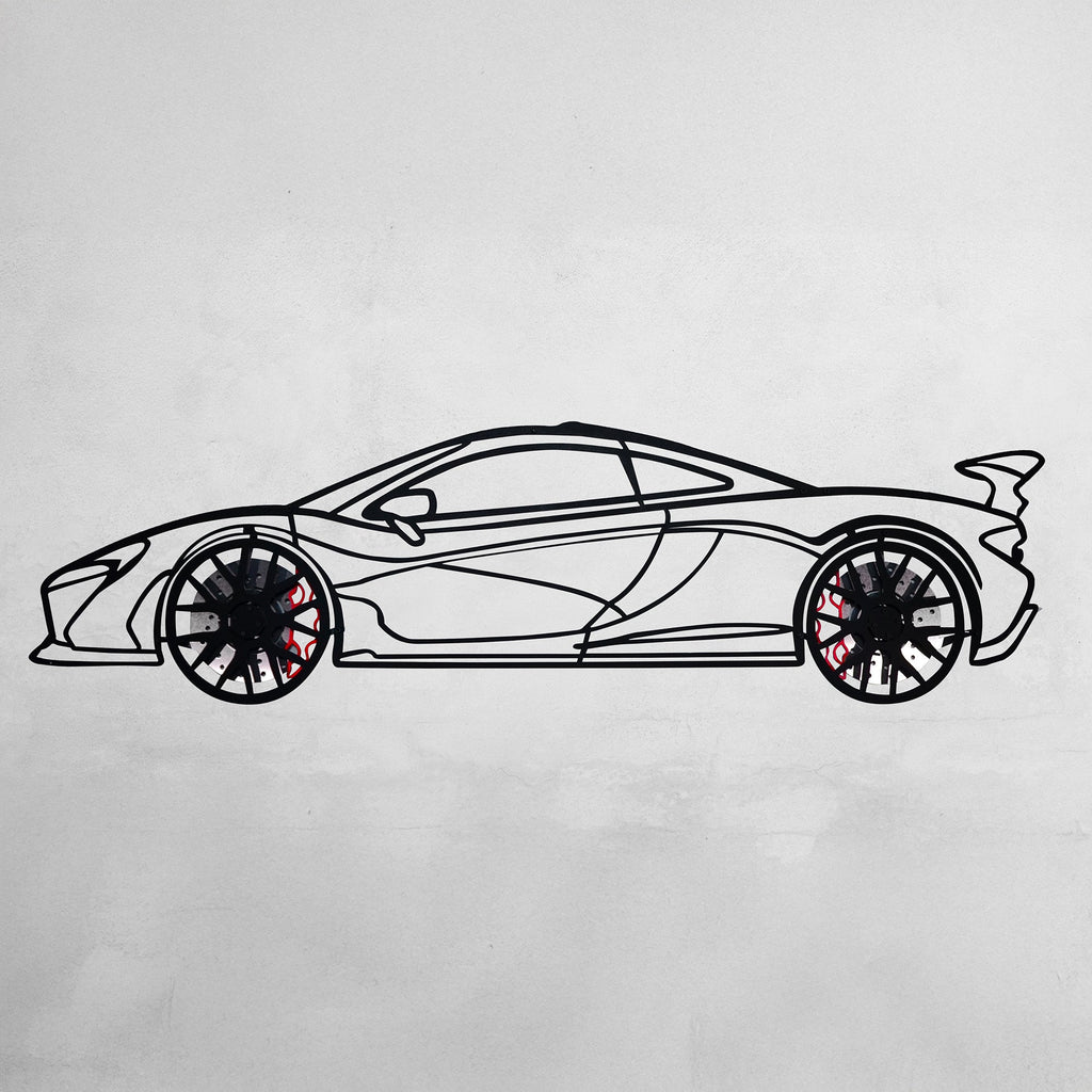 WONDERWALL 'L’Atelier Fun Collection' McLaren Wall Art – Exotic Supercar Steel Silhouette with Spinning Wheels-KAFMEKA031