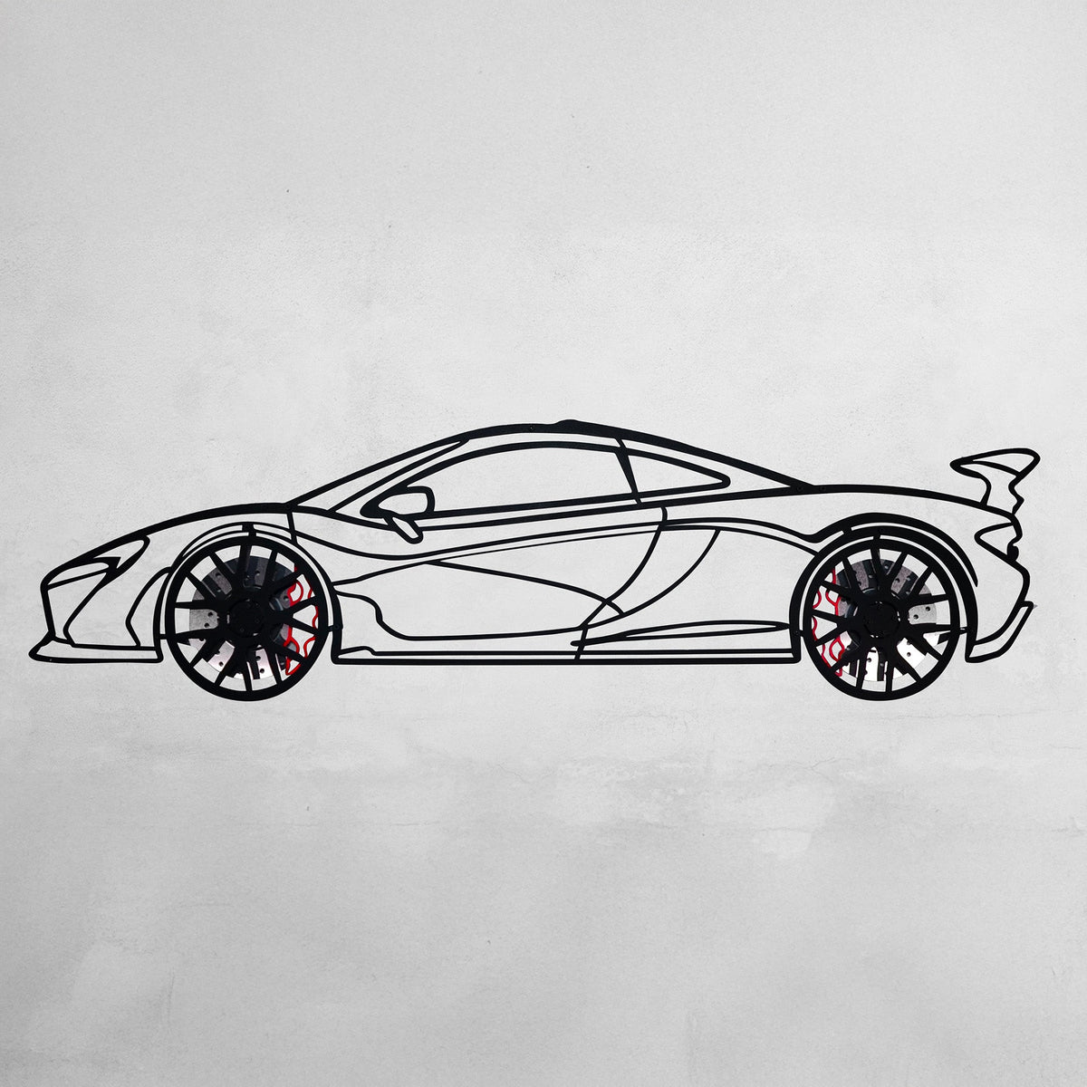 WONDERWALL 'L’Atelier Fun Collection' McLaren Wall Art – Exotic Supercar Steel Silhouette with Spinning Wheels-KAFMEKA031
