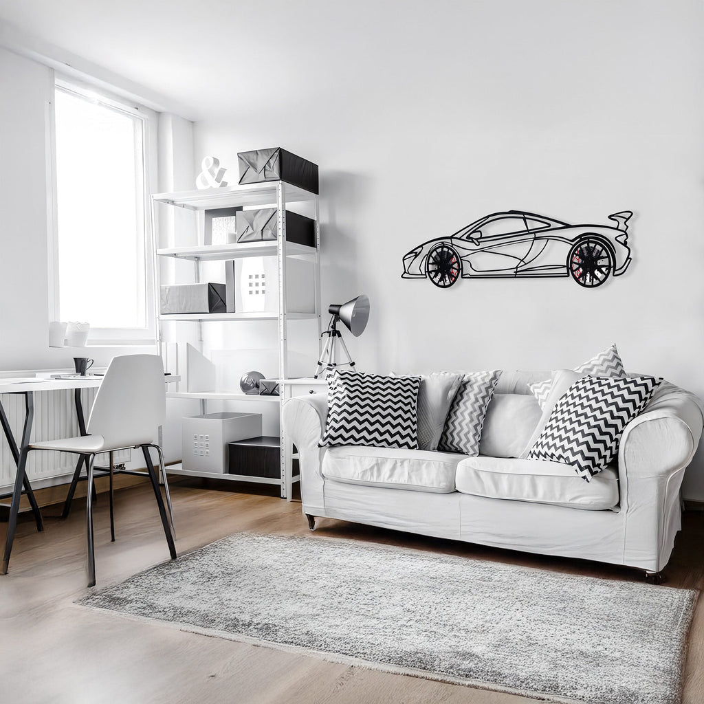 WONDERWALL 'L’Atelier Fun Collection' McLaren Wall Art – Exotic Supercar Steel Silhouette with Spinning Wheels-KAFMEKA031