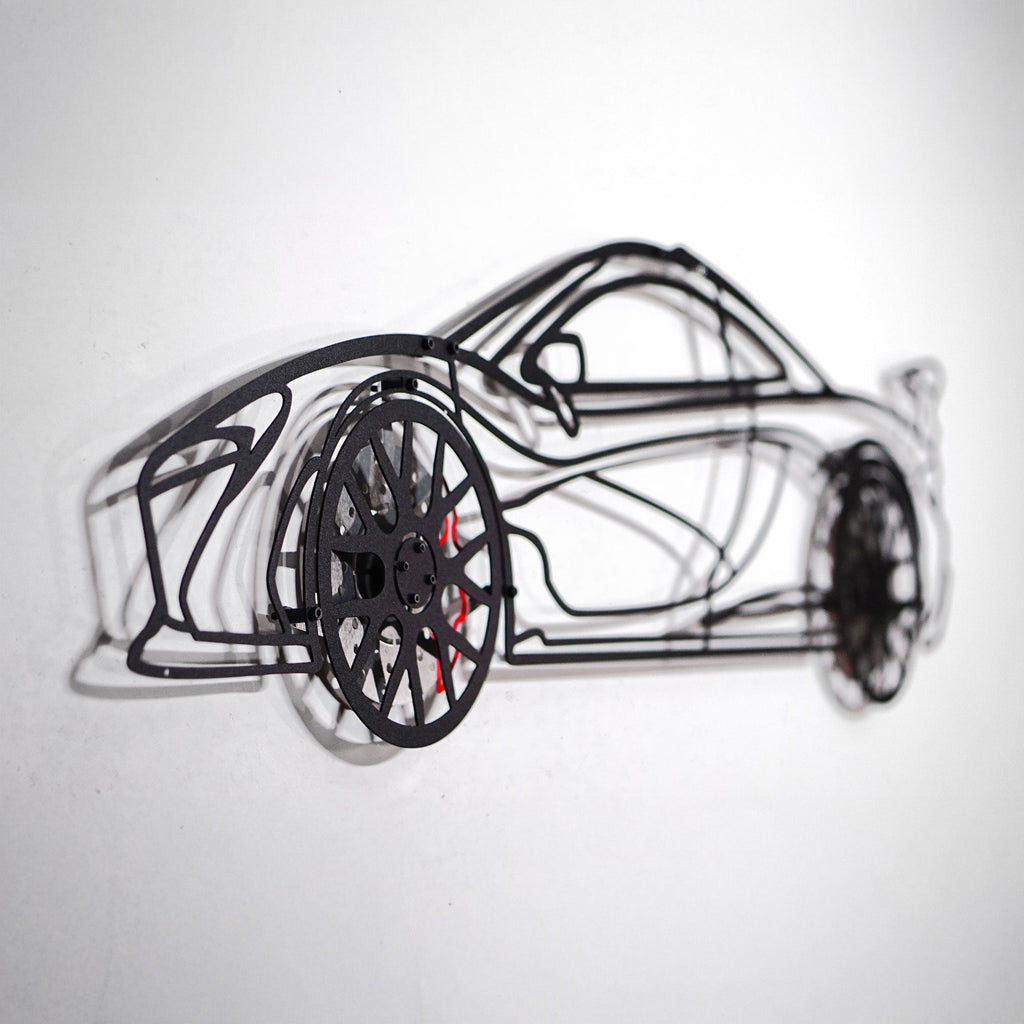 WONDERWALL 'L’Atelier Fun Collection' McLaren Wall Art – Exotic Supercar Steel Silhouette with Spinning Wheels-KAFMEKA031