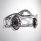 WONDERWALL 'L’Atelier Fun Collection' McLaren Wall Art – Exotic Supercar Steel Silhouette with Spinning Wheels-KAFMEKA031