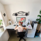 WONDERWALL 'L’Atelier Fun Collection' McLaren Wall Art – Exotic Supercar Steel Silhouette with Spinning Wheels-KAFMEKA031