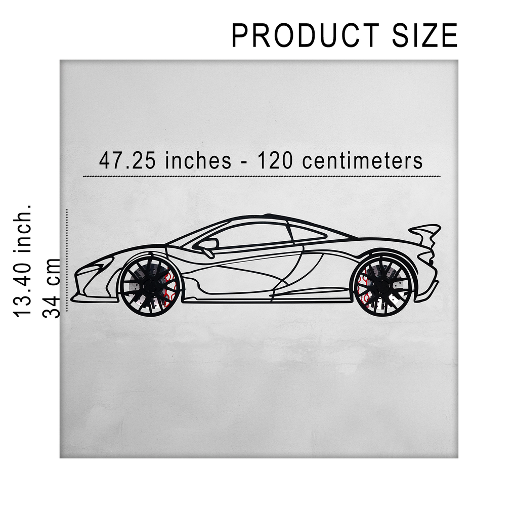 WONDERWALL 'L’Atelier Fun Collection' McLaren Wall Art – Exotic Supercar Steel Silhouette with Spinning Wheels-KAFMEKA031