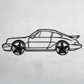 WONDERWALL 'L’Atelier Fun Collection' Classic Porsche 911 Wall Art – Retro Steel Silhouette with Spinning Wheels-KAFMEKA038