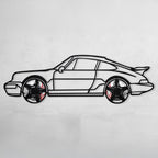 WONDERWALL 'L’Atelier Fun Collection' Classic Porsche 911 Wall Art – Retro Steel Silhouette with Spinning Wheels-KAFMEKA038