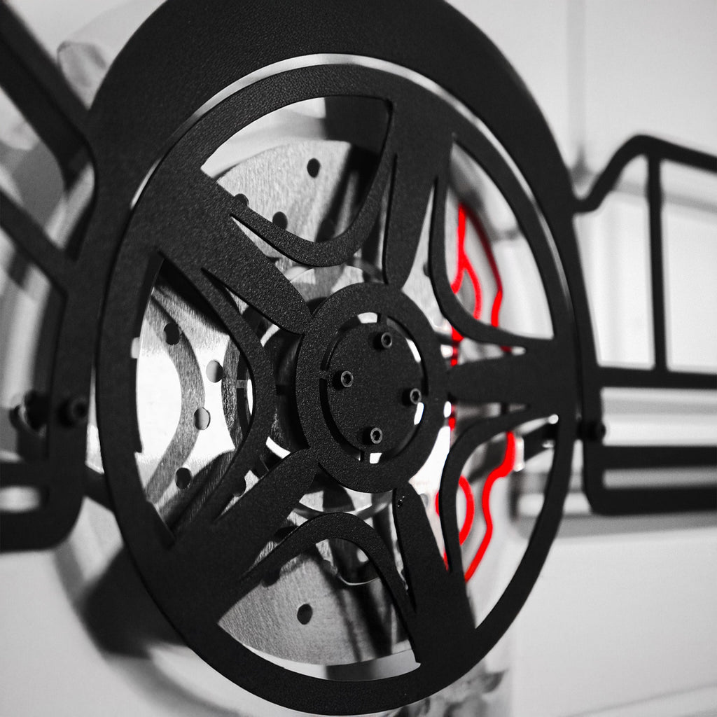 WONDERWALL 'L’Atelier Fun Collection' Classic Porsche 911 Wall Art – Retro Steel Silhouette with Spinning Wheels-KAFMEKA038