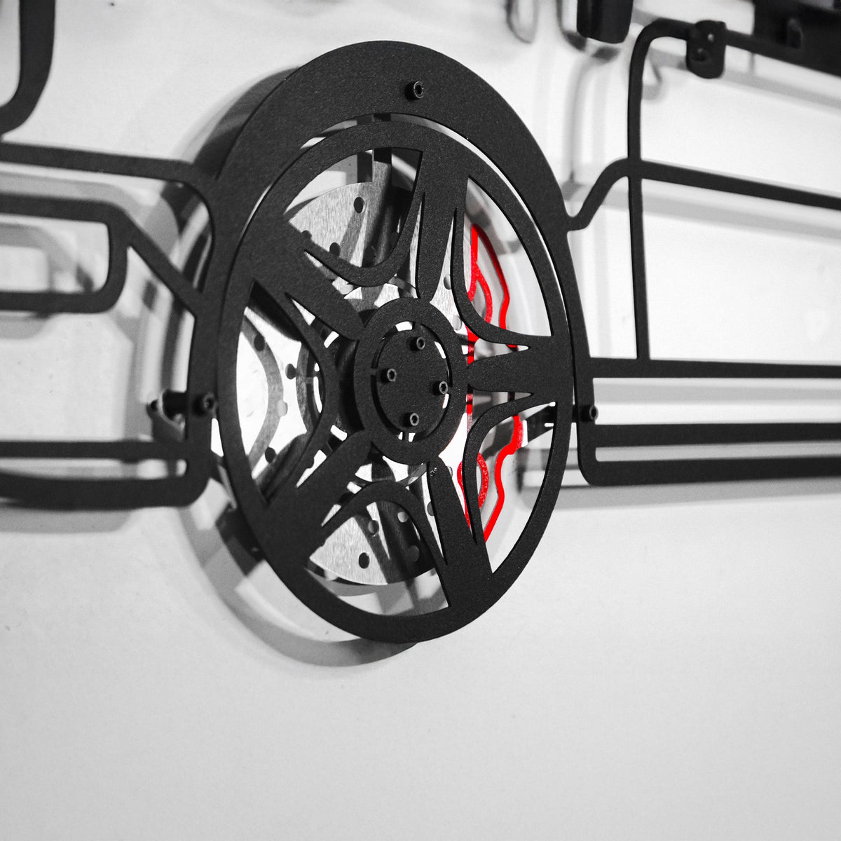 WONDERWALL 'L’Atelier Fun Collection' Classic Porsche 911 Wall Art – Retro Steel Silhouette with Spinning Wheels-KAFMEKA038