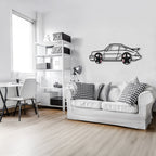 WONDERWALL 'L’Atelier Fun Collection' Classic Porsche 911 Wall Art – Retro Steel Silhouette with Spinning Wheels-KAFMEKA038