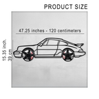 WONDERWALL 'L’Atelier Fun Collection' Classic Porsche 911 Wall Art – Retro Steel Silhouette with Spinning Wheels-KAFMEKA038