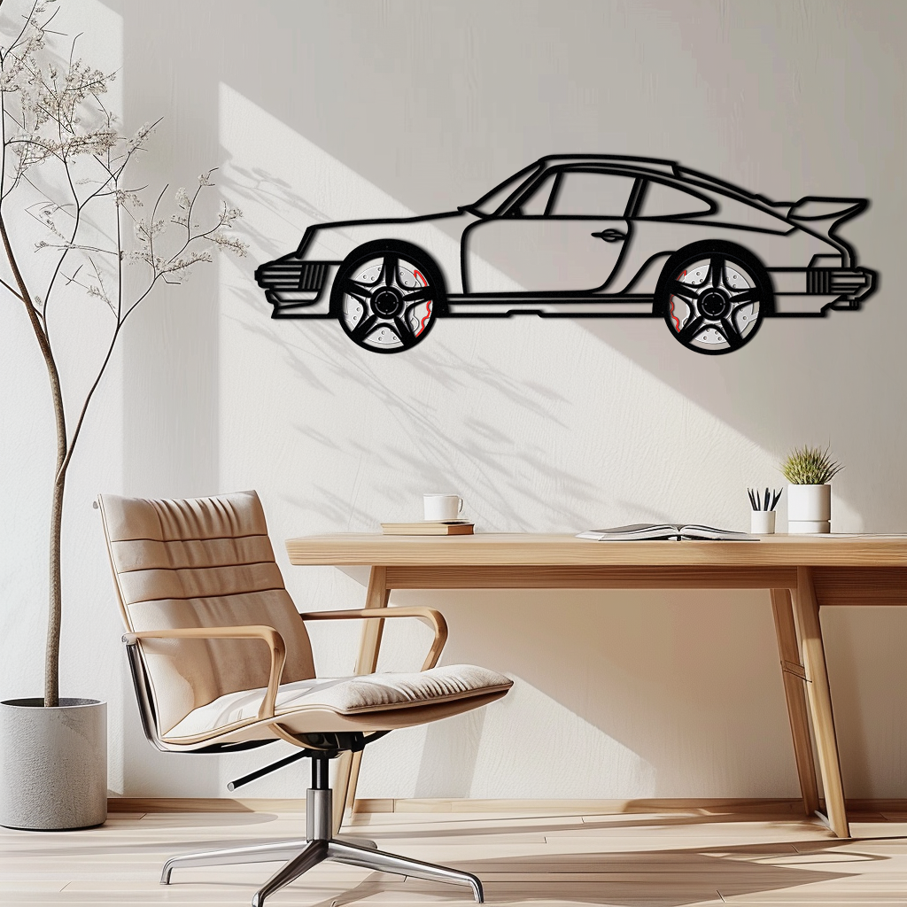WONDERWALL 'L’Atelier Fun Collection' Porsche 911 Classic Metal Wall Art – Rotating Wheel Automotive Silhouette, Premium Gift for Car Lovers- KAFMEKA049
