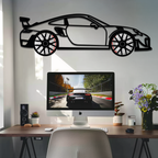 WONDERWALL 'L’Atelier Fun Collection' Porsche 911 GT2 Metal Wall Art – Rotating Wheel Motorsport Silhouette | Premium Gift for Car Enthusiasts ,KAFMEKA050