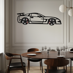 WONDERWALL 'L’Atelier Fun Collection' Chevrolet Corvette C5 Metal Wall Art – Rotating Wheels Sports Car Silhouette Wall Decor Gift-KAFMEKA092