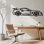 WONDERWALL 'L’Atelier Fun Collection' Chevrolet Corvette C5 Metal Wall Art – Rotating Wheels Sports Car Silhouette Wall Decor Gift-KAFMEKA092