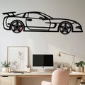 WONDERWALL 'L’Atelier Fun Collection' Chevrolet Corvette C5 Metal Wall Art – Rotating Wheels Sports Car Silhouette Wall Decor Gift-KAFMEKA092