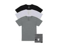 Kuwalla Tee Crew V-Neck Men T‑Shirt 3‑Pack Mix Black/White/Grey