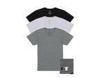 Kuwalla Tee Crew V-Neck Men T‑Shirt 3‑Pack Mix Black/White/Grey