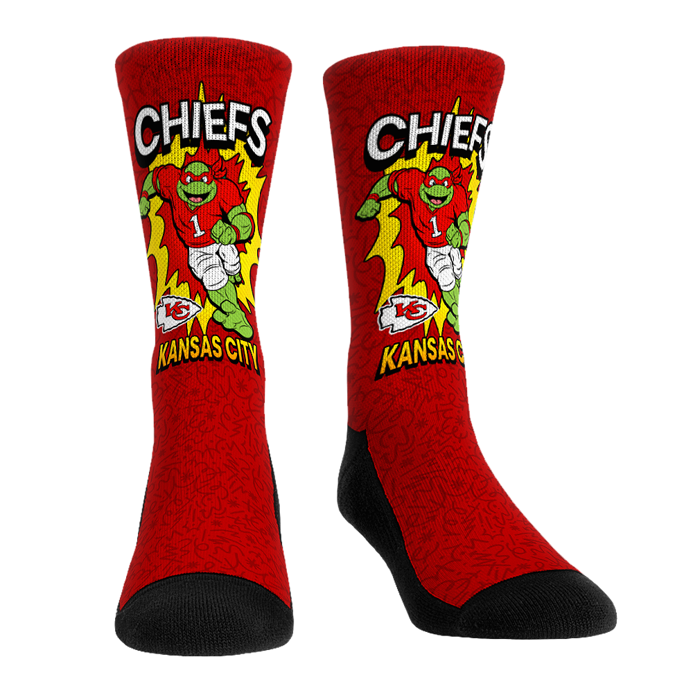 Kansas City Chiefs - Teenage Mutant Ninja Turtles - Game Time Turtle Crew Socks