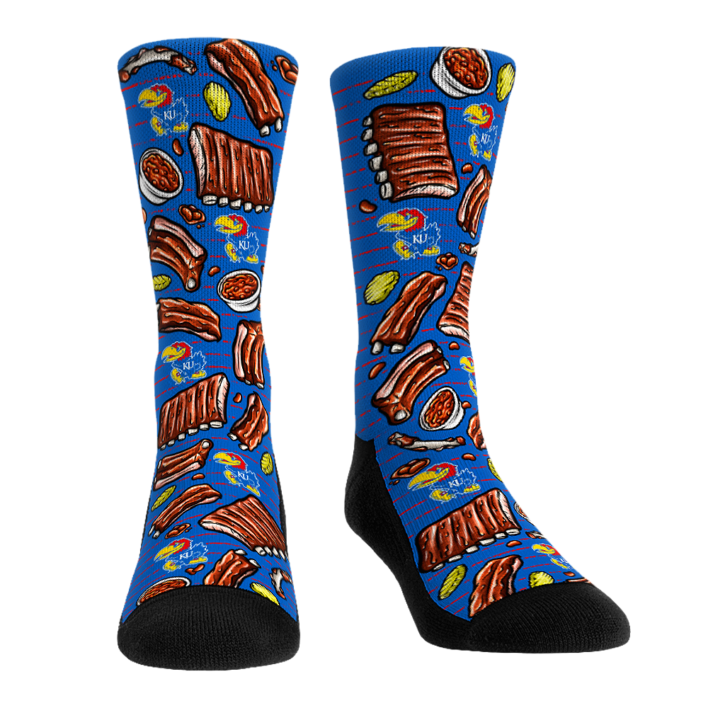 Kansas Jayhawks - BBQ All-Over Crew Socks