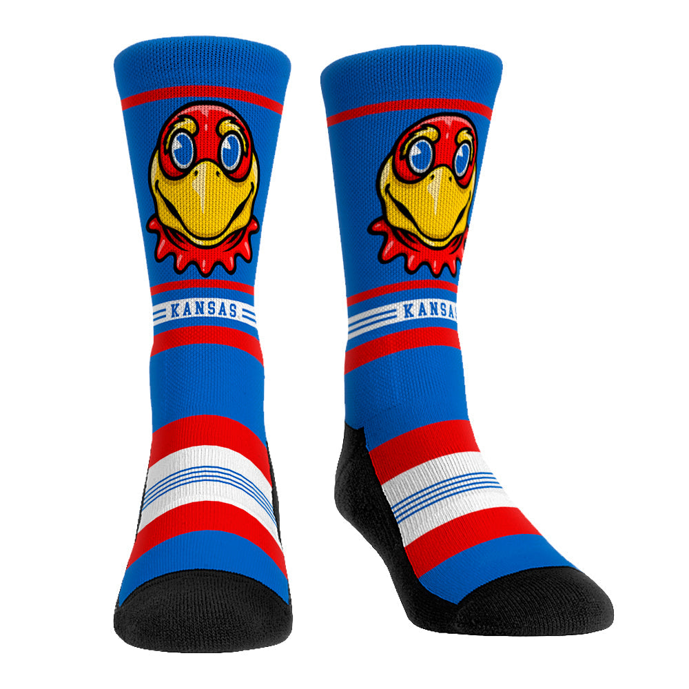 Kansas Jayhawks - Game Face Mascot Crew Socks