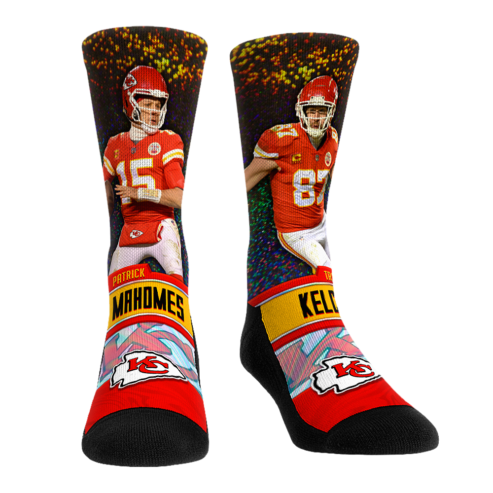 Patrick Mahomes & Travis Kelce - Kansas City Chiefs - Dynamic Duo Crew Socks