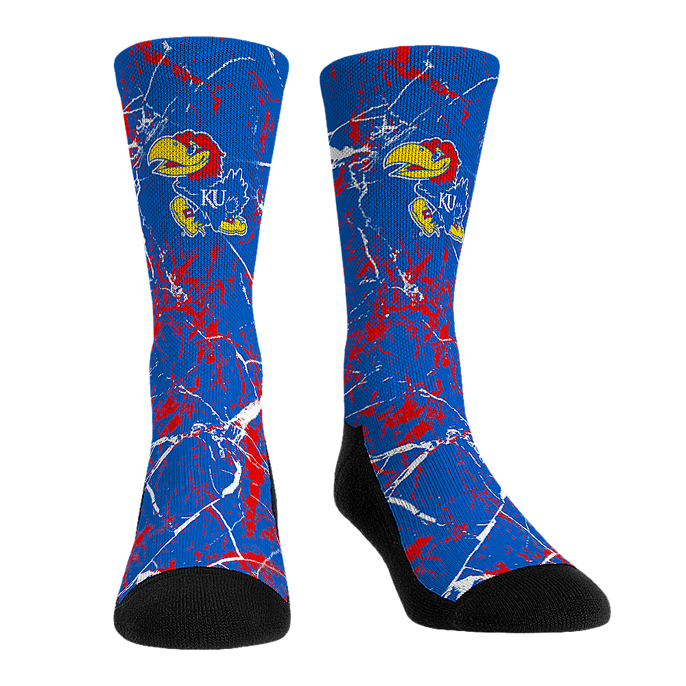 Kansas Jayhawks - Cracked Marble Crew Socks