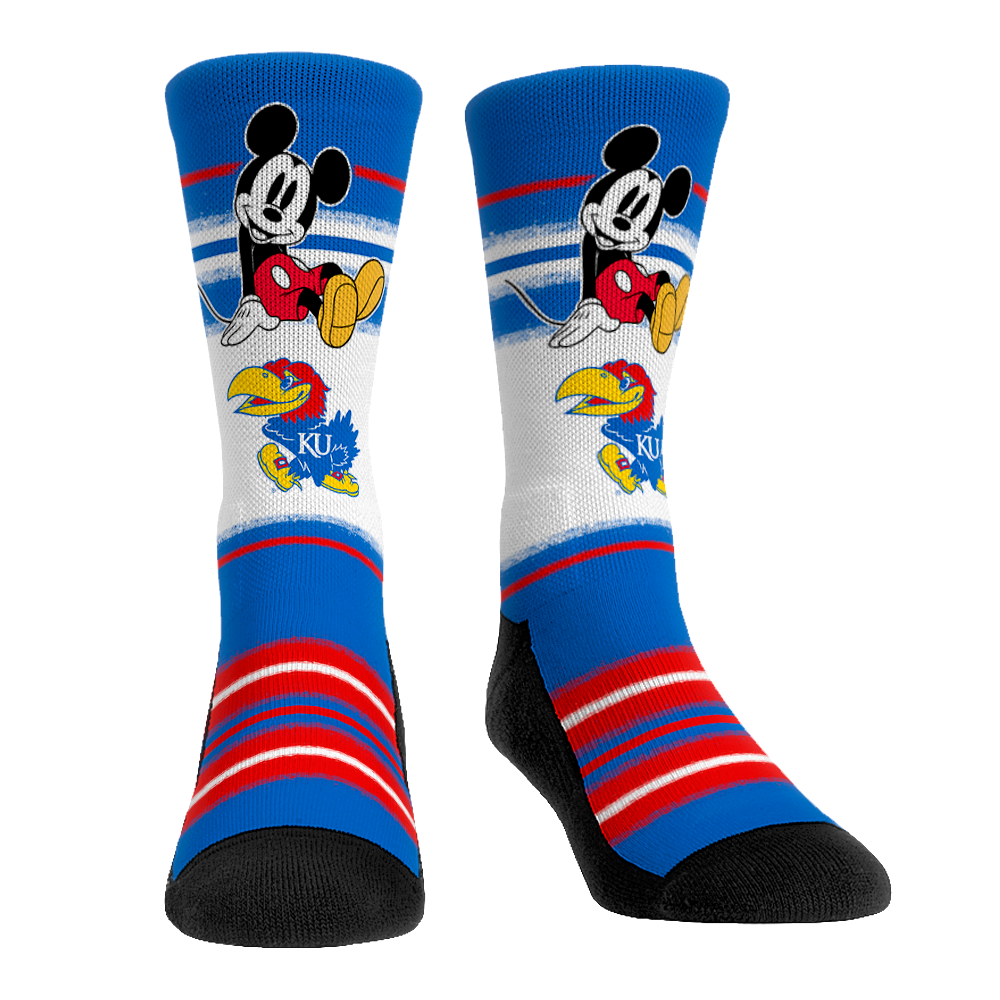 Kansas Jayhawks - Disney - Sit Stripe Crew Socks