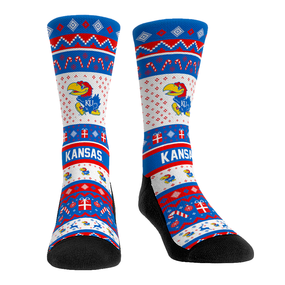 Kansas Jayhawks - Tacky Sweater Crew Socks