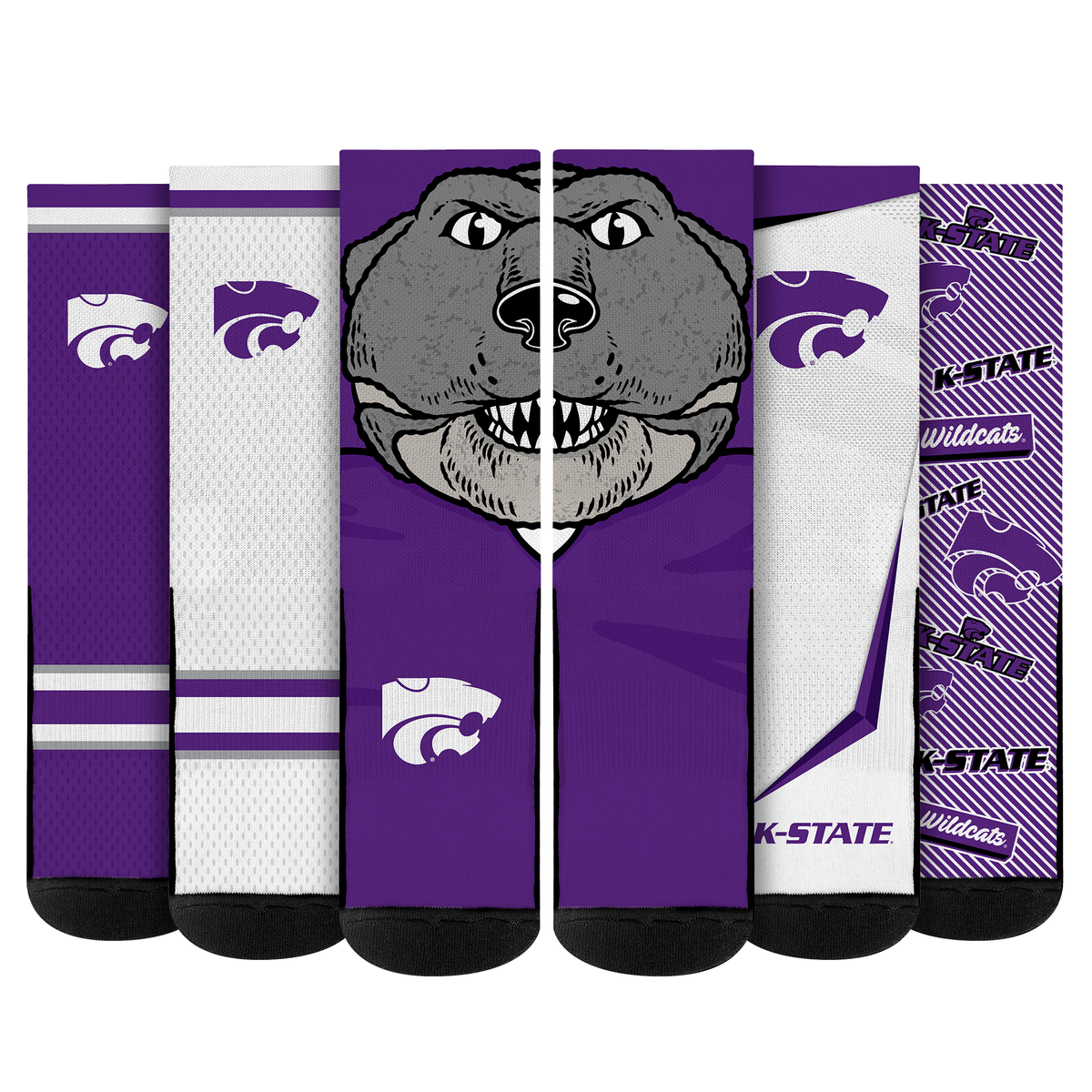 Kansas State Wildcats - Super Fan Crew Socks 5-Pack