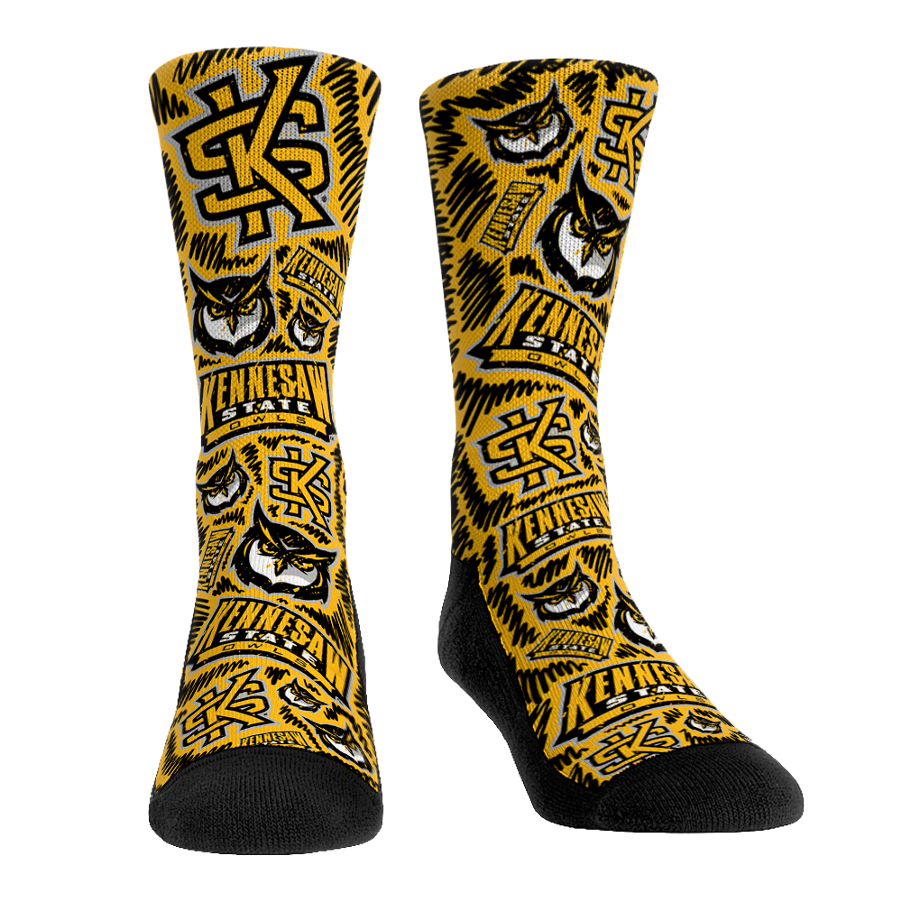 Kennesaw State Owls - Logo Sketch Crew Socks