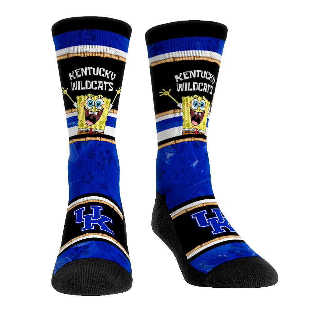 Kentucky Wildcats - SpongeBob SquarePants Tiki Stripe Crew Socks