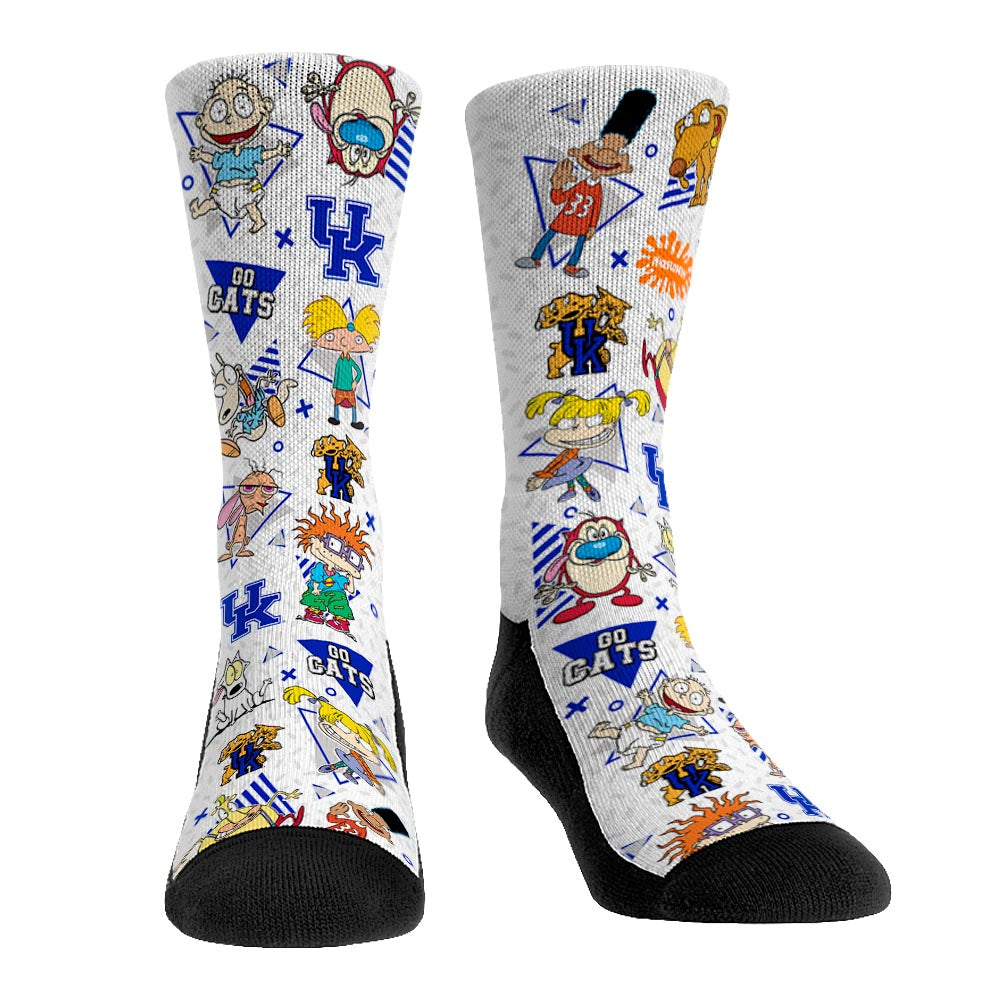 Kentucky Wildcats - 90s Nickelodeon Characters All-Over Crew Socks
