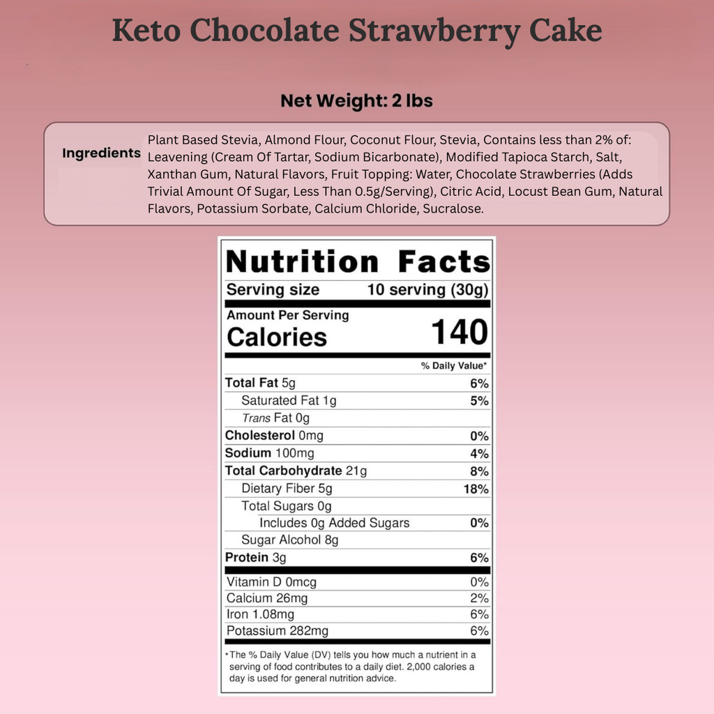 Andy Anand Sugar - Free Gluten - Free Chocolate Strawberry Cake, 2.8 lb – Real Strawberry Filling, Keto & Diabetic - Friendly, Birthday Gift Box