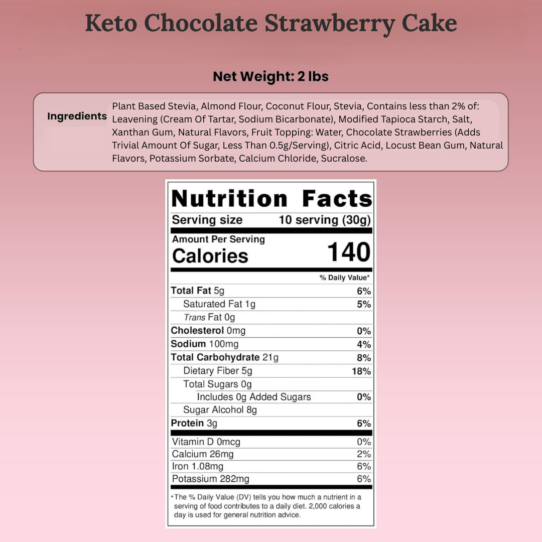 Andy Anand Sugar - Free Gluten - Free Chocolate Strawberry Cake, 2.8 lb – Real Strawberry Filling, Keto & Diabetic - Friendly, Birthday Gift Box