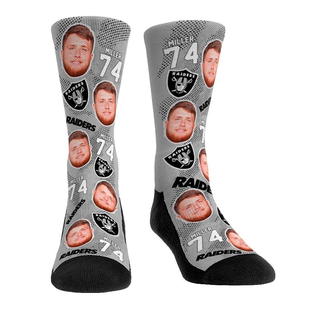 Kolton Miller - Las Vegas Raiders - Football Guy Crew Socks