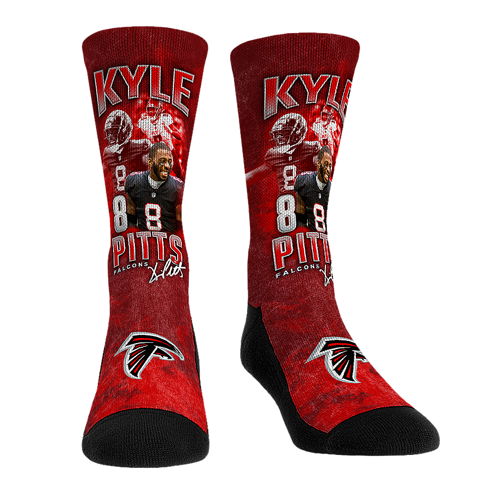 Kyle Pitts - Atlanta Falcons - Retro Photo Crew Socks