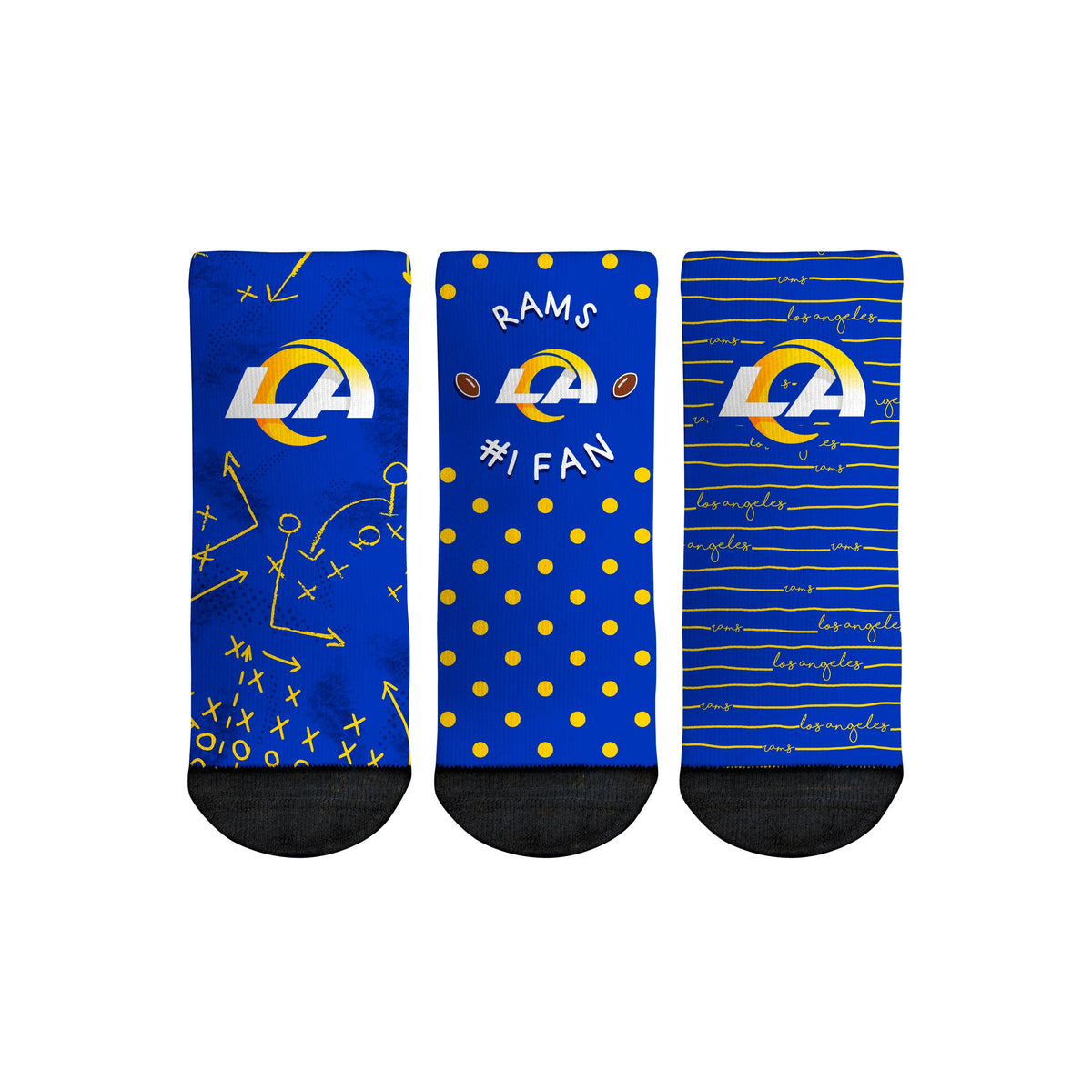 Los Angeles Rams - Number 1 Fan 3-Pack (Toddler) Socks