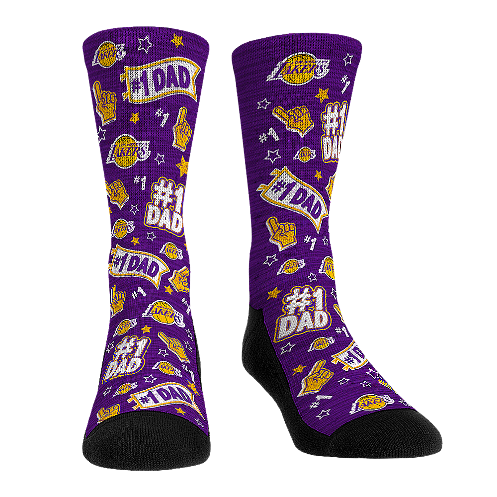 Los Angeles Lakers - #1 Dad Crew Socks