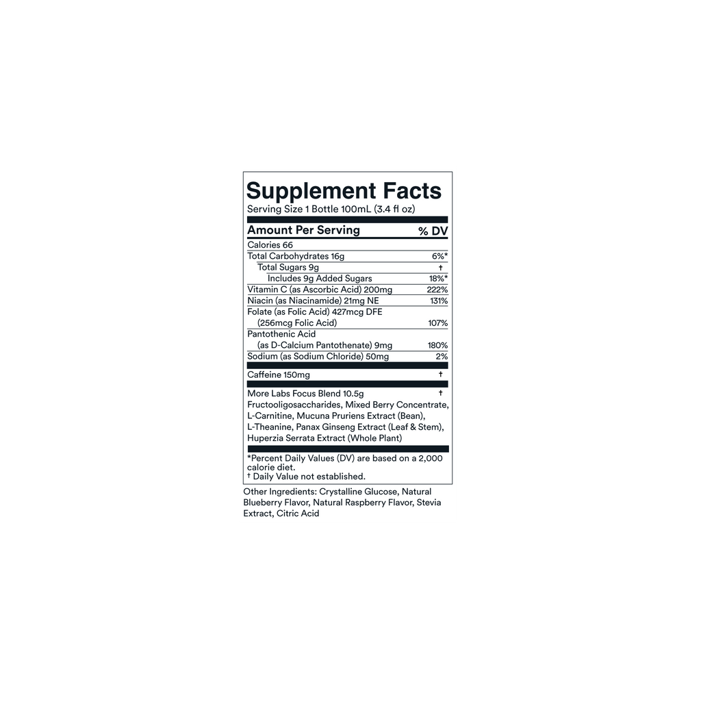 liquid focus | 6, 12, or 24-Pack Berry-Flavored Energy+Focus Supplement 3.4oz.