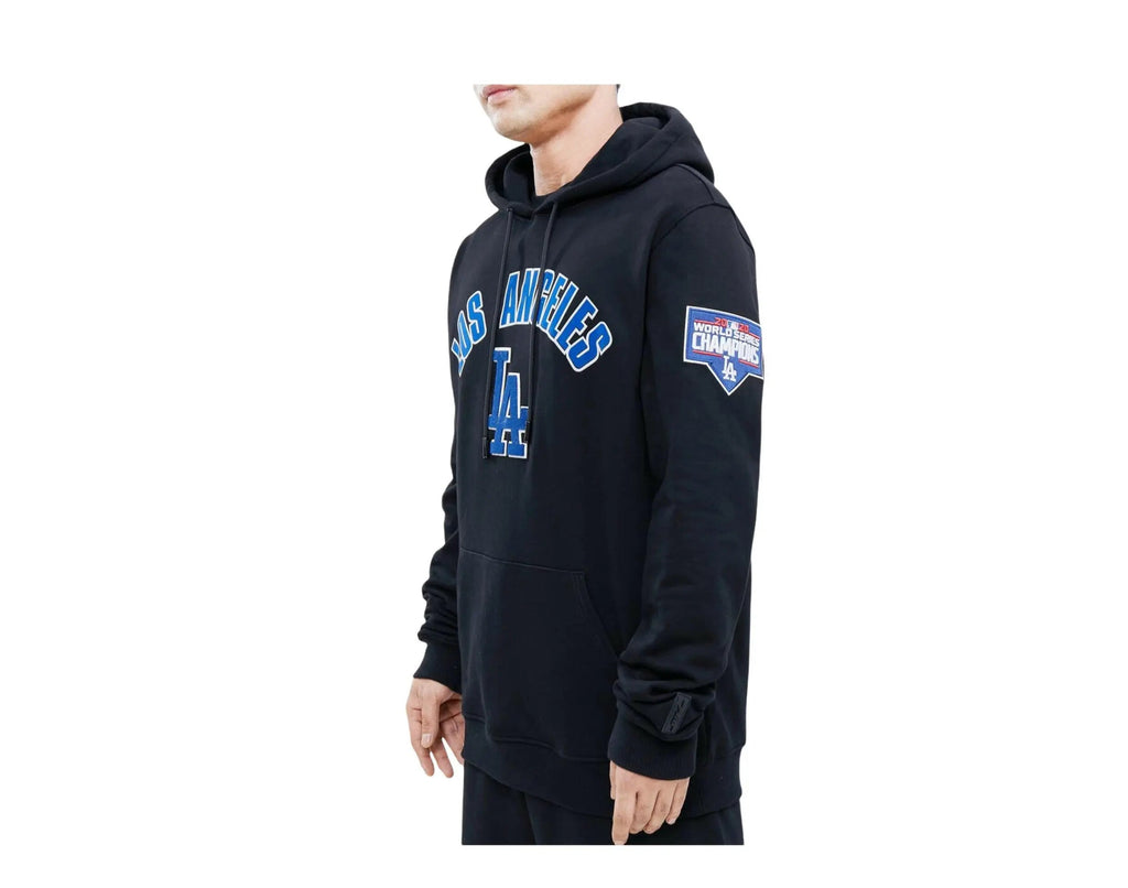 Pro Standard MLB Los Angeles Dodgers Stacked Logo Men Pullover Hoodie Black