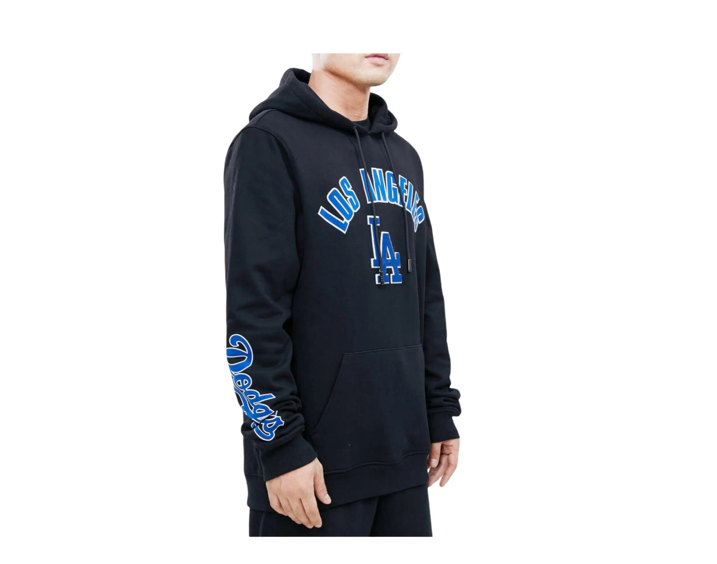 Pro Standard MLB Los Angeles Dodgers Stacked Logo Men Pullover Hoodie Black