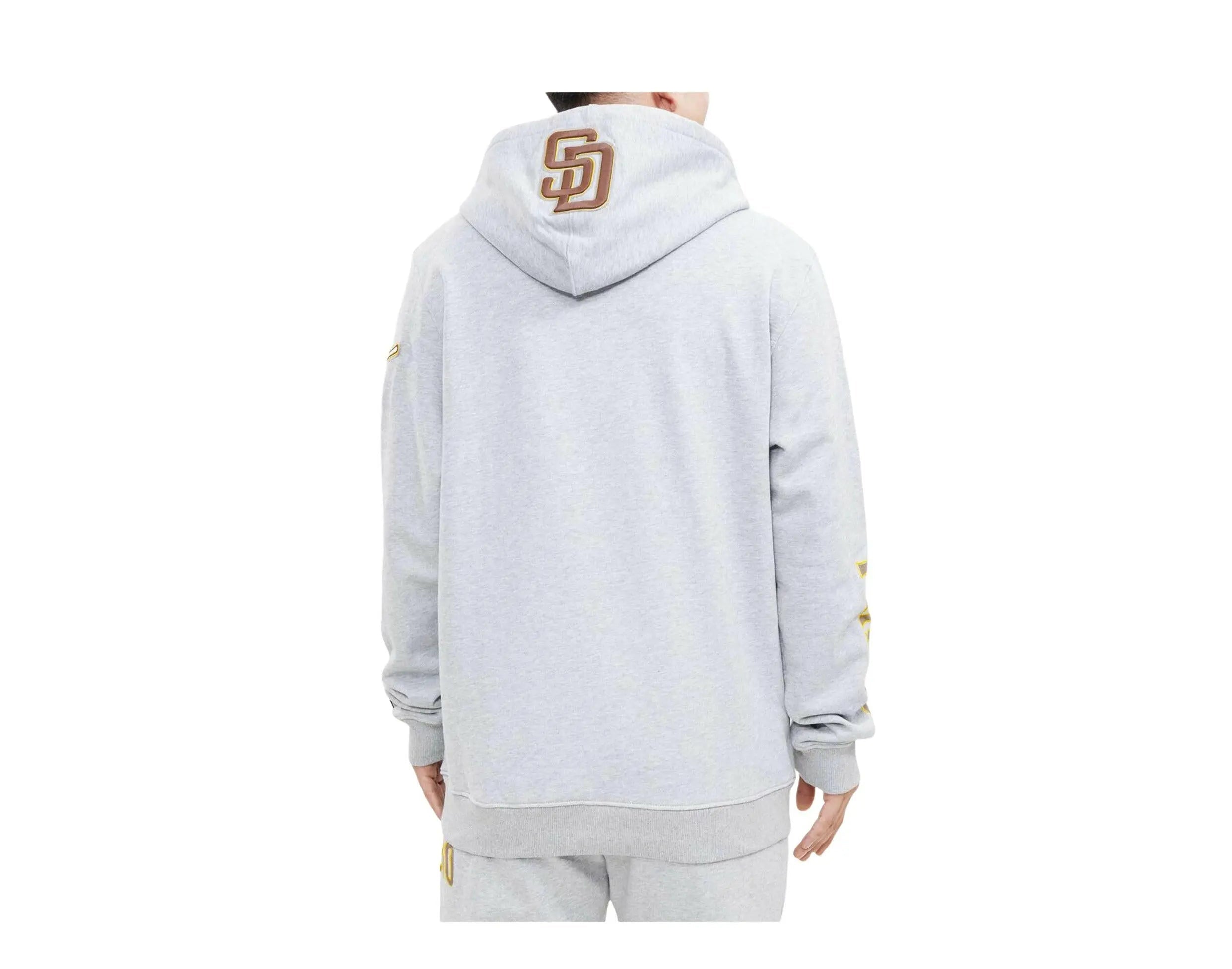 Pro Standard MLB San Diego Padres Stacked Logo Men Pullover Hoodie Heather Grey