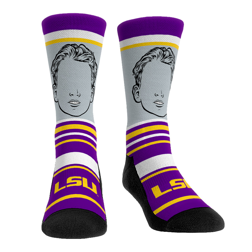 Joe Burrow - LSU Tigers - Superstar Stripes Crew Socks