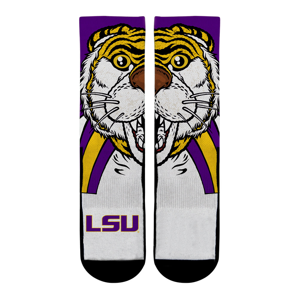 LSU Tigers - Mike the Tiger Mascot Crew Socks