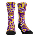 LSU Tigers - Logo Sketch Purple Crew Socks