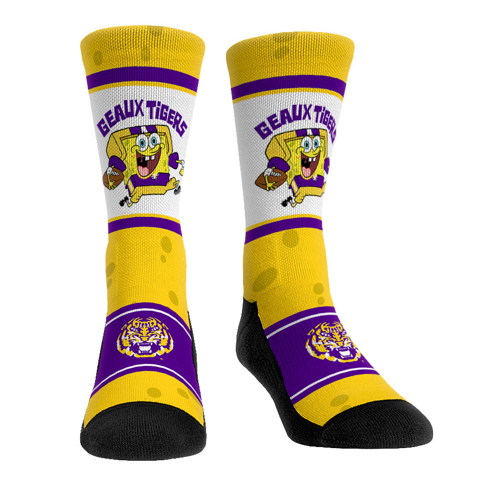 LSU Tigers - SpongeBob SquarePants Team Up Crew Socks