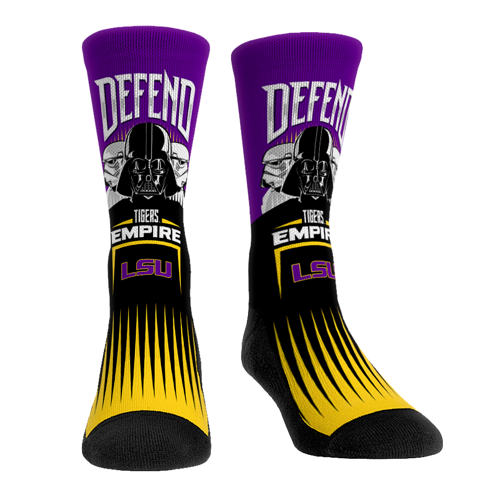 LSU Tigers - Star Wars - Defend the Empire Crew Socks