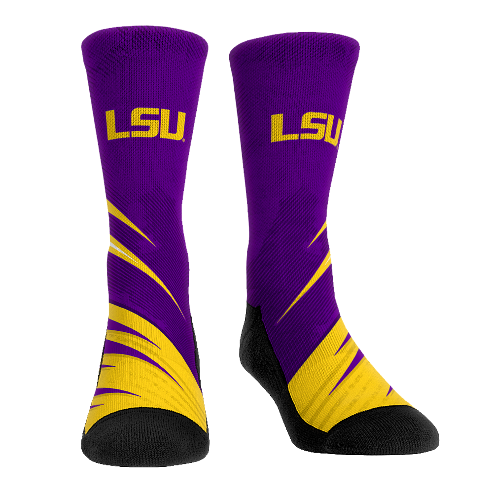 LSU Tigers - Slash Slant Crew Socks